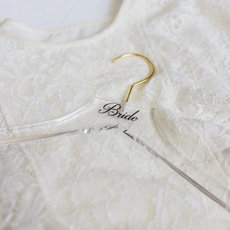 Clear acrylic hanger and acrylic hanger for coat customize acrylic hangers for wedding dress