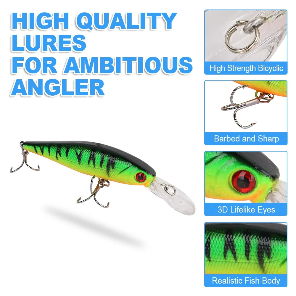 YUEYANG hot sale sea fishing equipment 3D eyes minnow lures fishing with good action Swim Bait Saltwater Casting Fishing Lures
