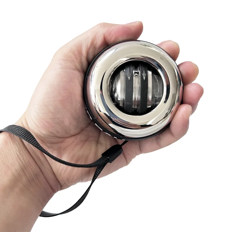 Hand Strength Exercise Ball Metal Shell Gyro Ball LED Light Wrist Exercise Ball for Hand Exercise