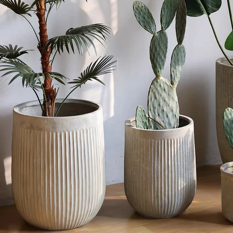 Hot selling home hotel decoration planter flower fibre clay pot garden fibreglass plant pots).JPG