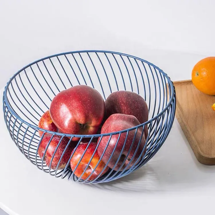 New Style Small Household Single Tier Modern Retro Mesh Metal Wire Sandwich Hamburger Nut Tray Kitchen Storage Basket