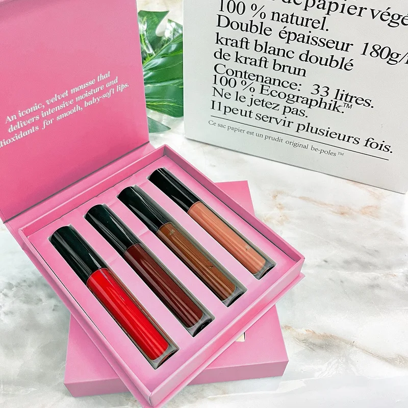 Small Quantity Customize Lipgloss Package Box Foil Printing Cardboard Boxes For Lip Oil Tint Private Label Lip Kit Packaging