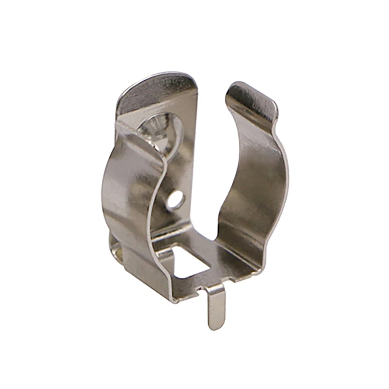 Factory custom metal stamping parts contact clip AA steel stainless steel PCB battery holder