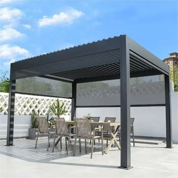 Modern Designs Opening Aluminum Pergola Garden Motorized Louvered Pergola Patio Roof System