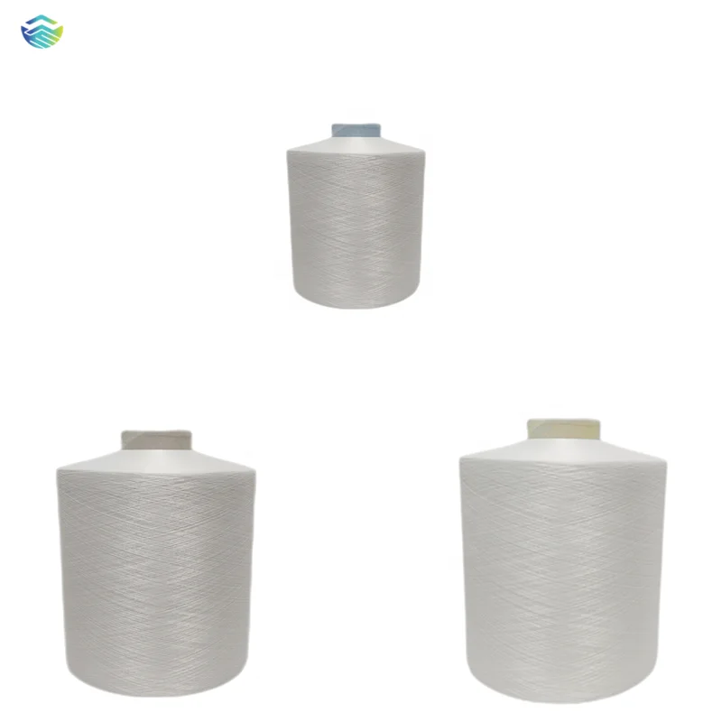 made in china produce 100% recycled top yarn polyester yarn dty semi dull raw white filament