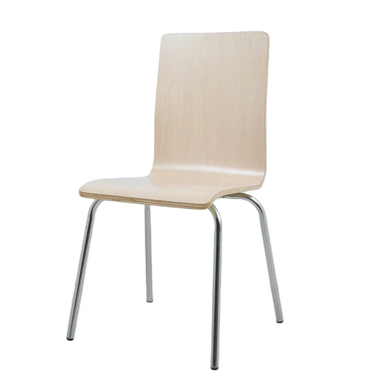 Stackable Bent Wood Restaurant Dining Chair Simple Conference Chair School Training Wooden Chairs