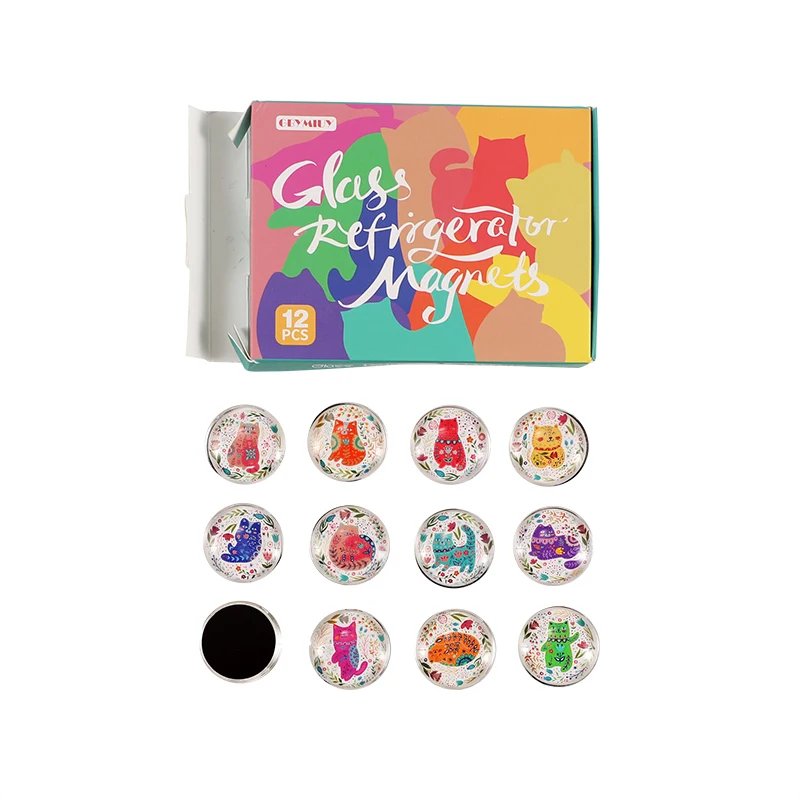 Factory Wholesale Glass Strong Magnetic Refrigerator Magnet Fridge Sticker Dishwasher Magnet