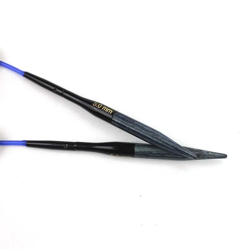 Knitpro Denim Birch Interchangeable Circular 5 cm  Short Needle Tips 3.0mm-6.0mm Knitting Tool