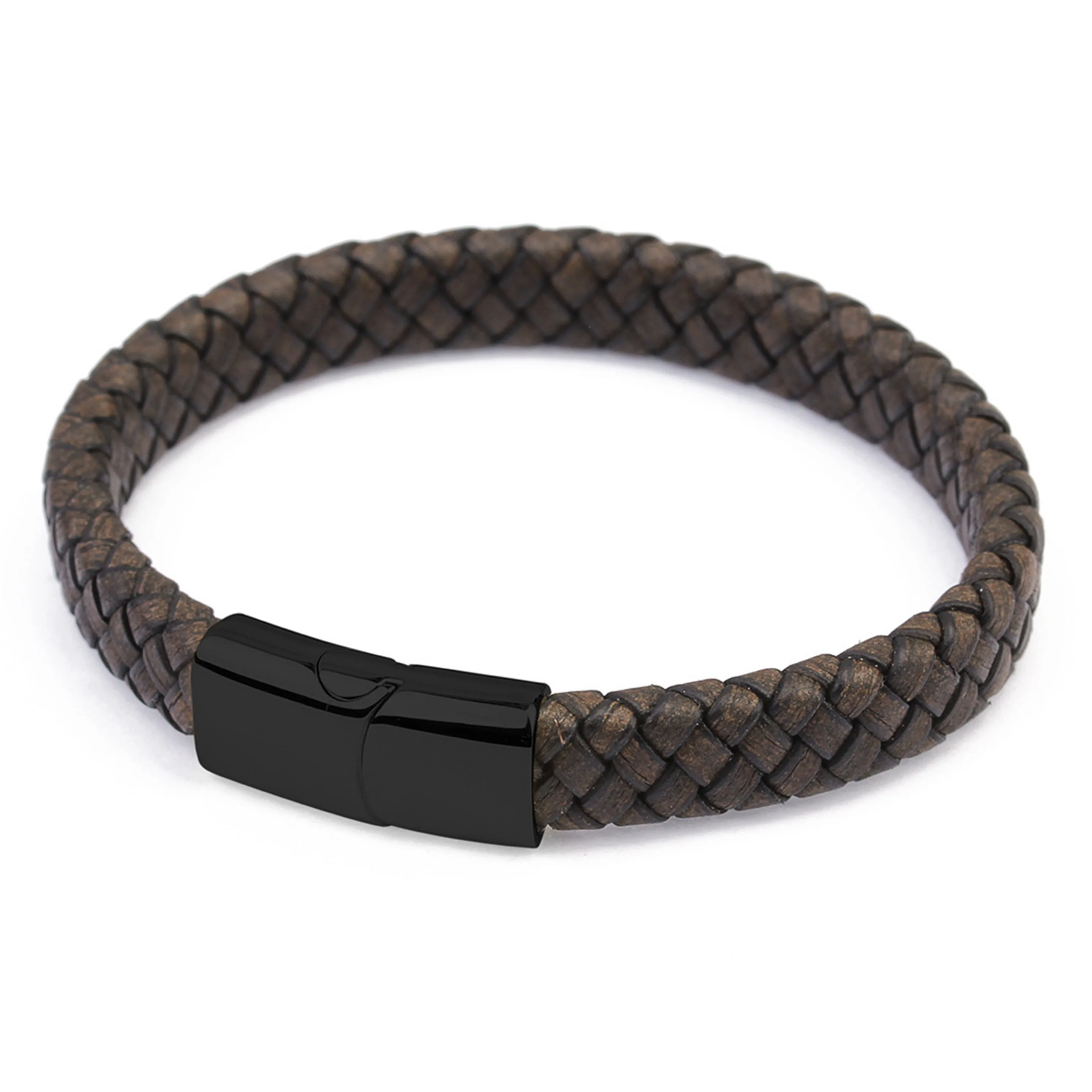 Wholesale Logo Engraving Genuine Leather Micro Fibre Bracelet Stainless Steel Custom Men Jewelry Magnetic clasp Leather Bracelet