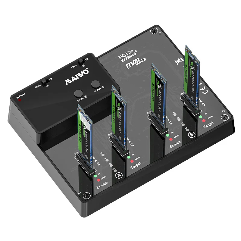USB3.2 Gen2 10 Гбит/с Type C dual bay NVMe M.2 SSD клонированная док-станция для 4 шт.