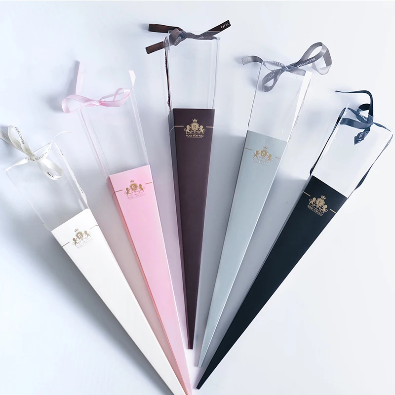 ZL Luxury Single Flower Packaging Portable Preserved Roses Bag Handmade Bouquet Gift Box Valentine Flower Packaging Box