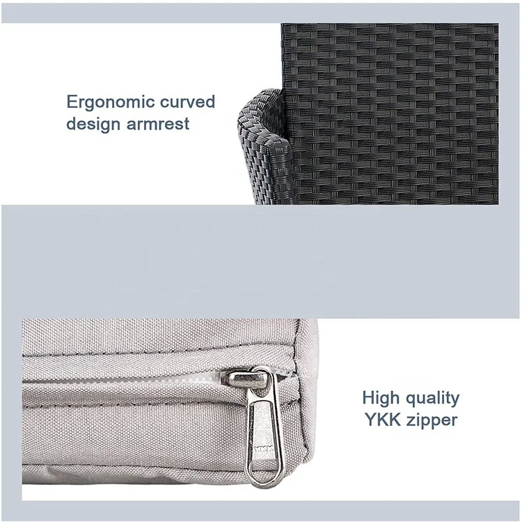 Garden sets PE Wicker Furniture 3 Piece   Garden Table and Chairs Set