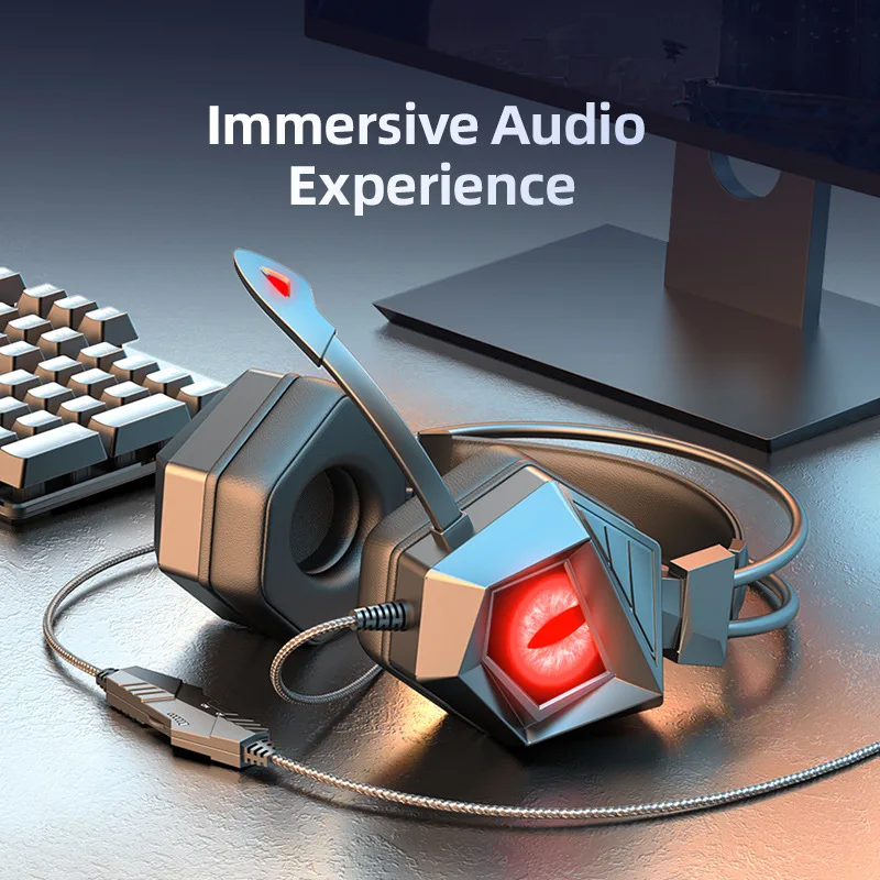 New SY-G15 colorful breathing luminous game computer wire-controlled headset gaming earphones & headphones with mic