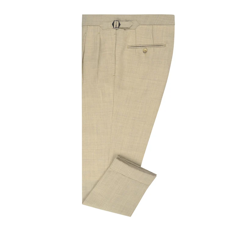 New arrival wholesale men linen pant, lightweight comfortable trouser with adjustable buckle