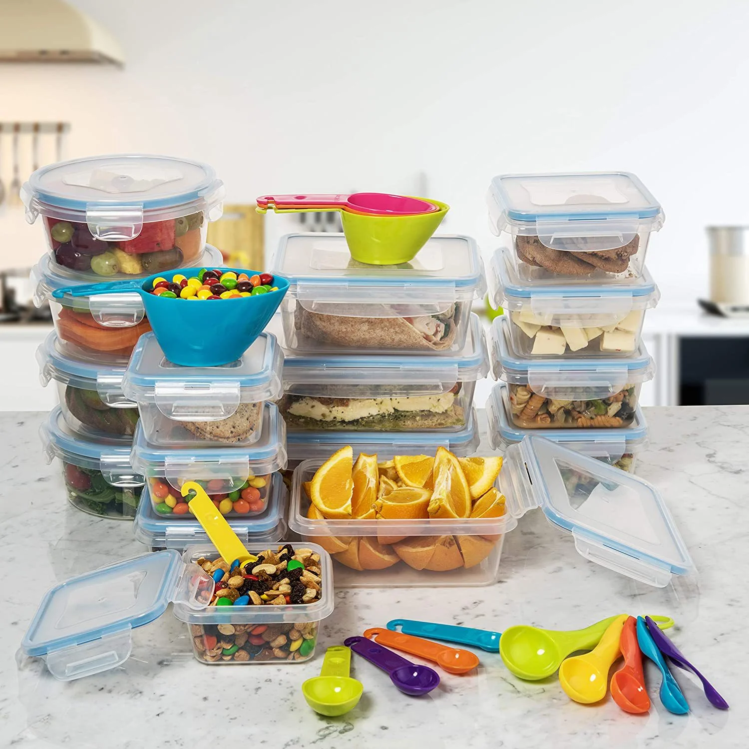Plastic Food Storage Containers with Transparent Lid Custom Size Accepted Lunch Box