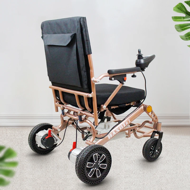 2021 Fashion Hot Sale Portable Folding Electric Wheelchair Easy to Carry Aluminum Battery Adult Electric Wheelchair