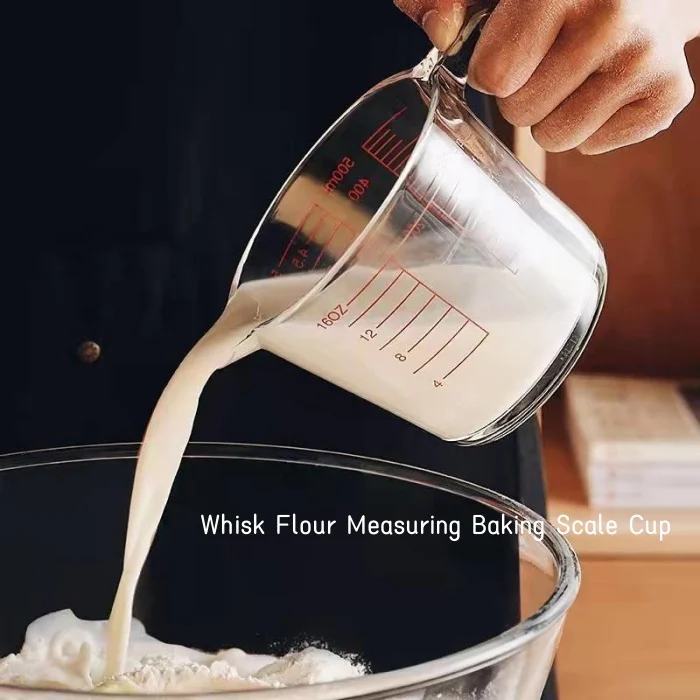 350 500 1000 ml Large Capacity Whisk Flour Measuring Baking Scale Cups Home Kitchen Tools Glass Measuring Cups