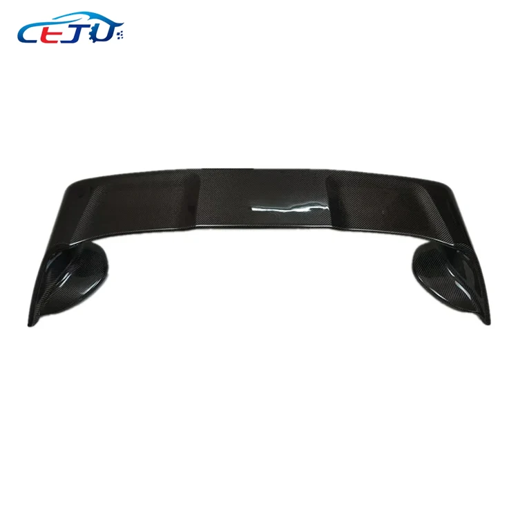 Glossy Black Carbon Fiber Look  ABS Material Rear Wing Car Rear Trunk Boot Lip Spoiler Wing Cover For Mitsubishi Lancer EX