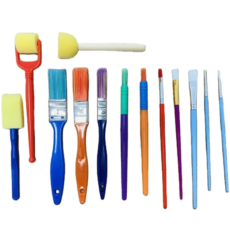 Kids early education preschool puzzle painting pen sponge brush set