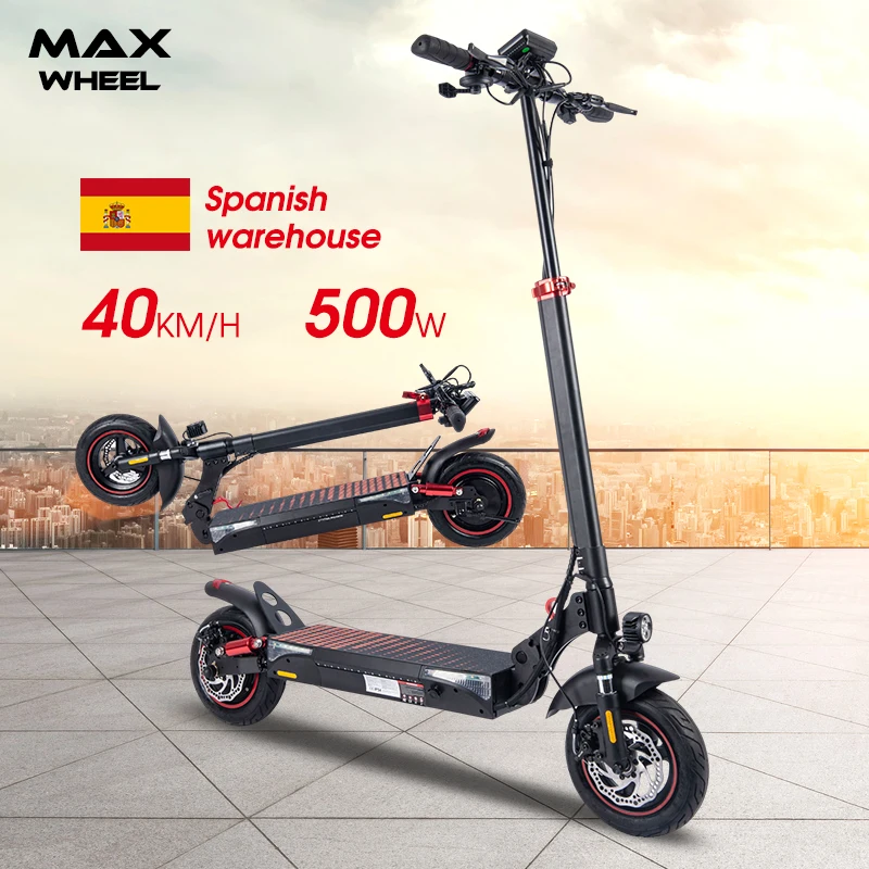 Eu warehouse stocks 500w powerful motor T4 with max speed of 40km/h adult off-road folding electric scooter for fast delivery