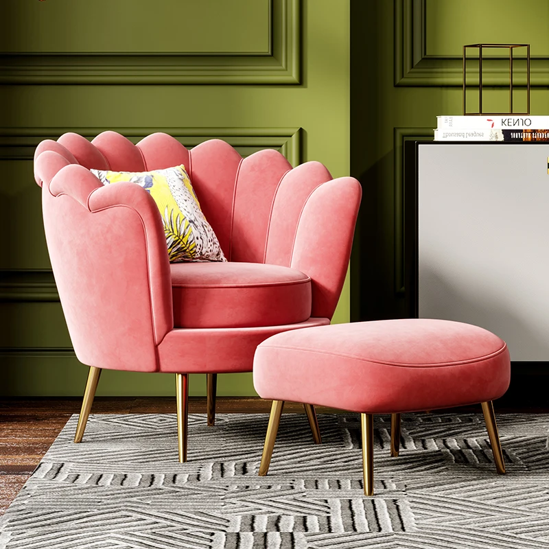 Роскошный диван-стулья для гостиной, деревянный стул для столовой с акцентом на руке, одинарный комплект бархатной обивки, стул с ракушкой для столовой