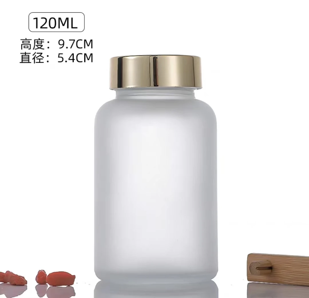 125ml frosted round glass bottles Clear Amber Frosted Black White Empty 100ml Empty Medicine Bottles