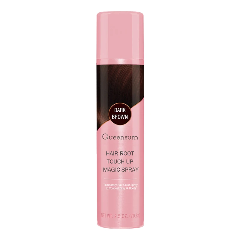 Dark Brown Root Touch Up Spray Hair Styling Perfume-Free For All Normal Hair Natural Look Colored Hair Cover Spray For Gray Root