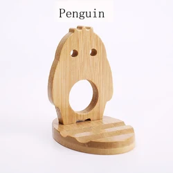 2022 New Design Desktop Natural Bamboo Wood Cell Phone Holder Wooden Multi-angle Animals Shape Desk Holder for Smart Phone Ipad