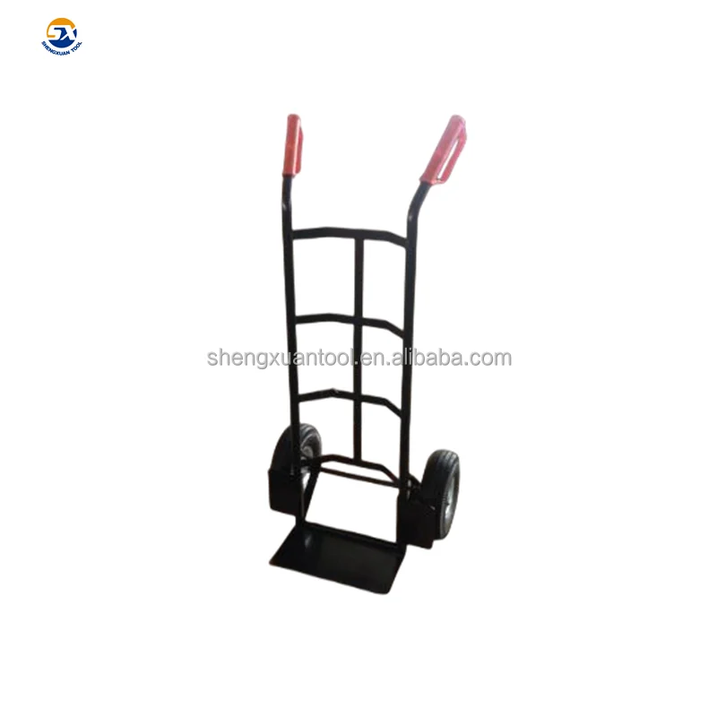 red color metal body middle size  hand trolley with handle