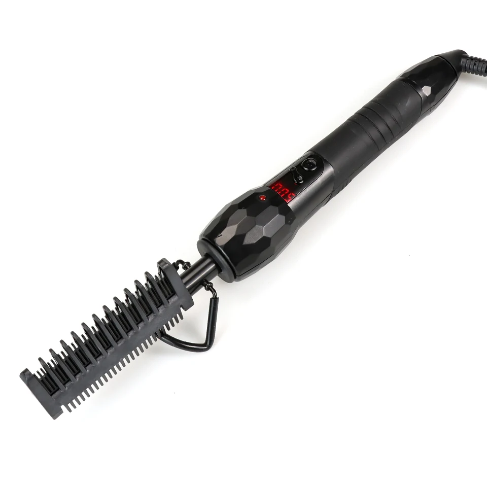 Custom Logo 500 F LCD Display Multifunction Electric Hair Straightener & Curly Hot Comb for Outdoor Use
