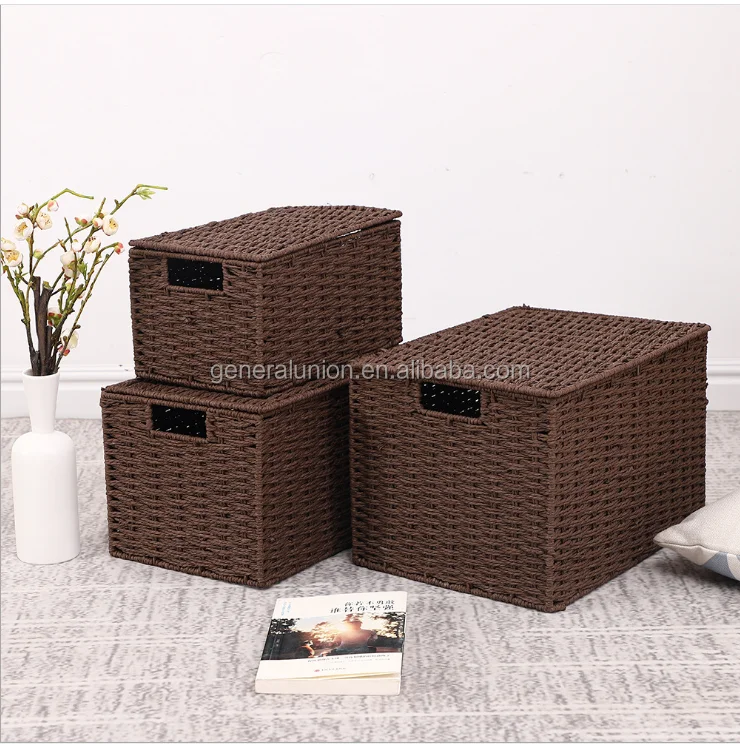2022 new style storage organizer paper rope storage basket  for indoor and outdoor