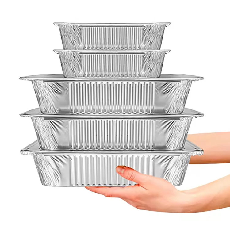 Manufacturer Low Price 450ml 800ml 900ml 3000ml Recyclable Aluminum Foil Containers for Food Packing