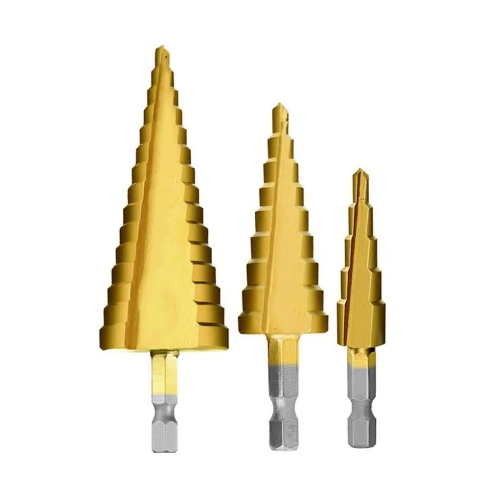 Tin-coated drill hss step drill bit step hole saw for steel 4-20 core drill bit