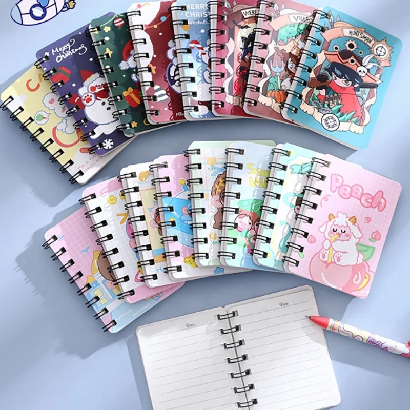 3x4 inch Pocket Notebooks Small Spiral Notepads, School Style Mini Notebook A7