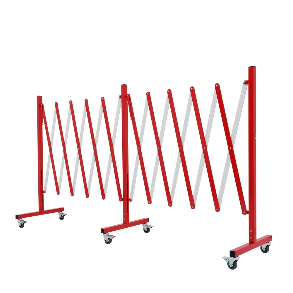 Traffic Portable Metal Retractable Fence Barrier Temporary Crowd Control Mobile Folding Security Gate