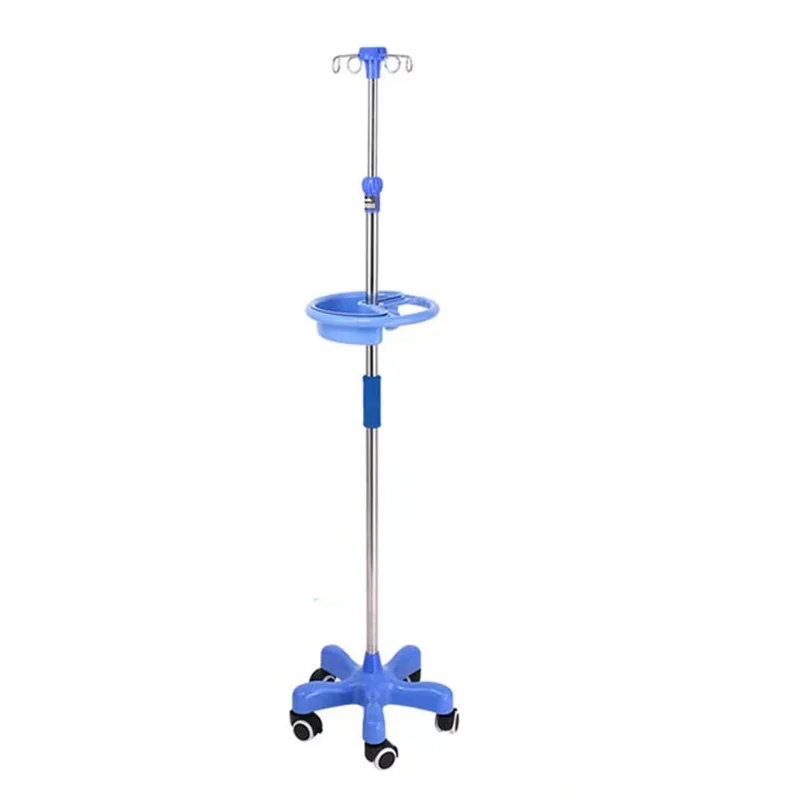 China Factory Wholesale Medical Hospital Bed IV Infusion Pole Set 4 Hooks IV Drip Stand