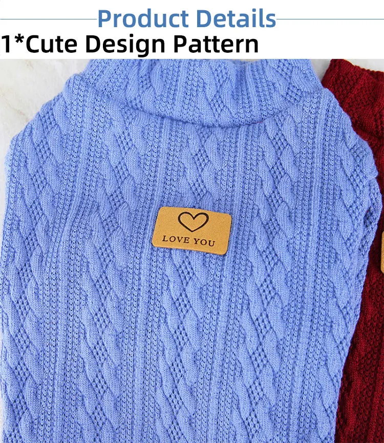 Spring Cute Fashion Medium Small Pet Clothes Poodle Pomeranian Dog Knitting Coat