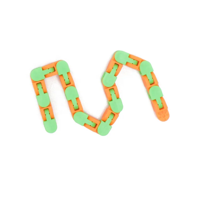 24 Bit Chain  Fidget Toys Puzzle Snake Wacky Track Fidget Toy  for Kids Finger Sensory Toys Snake Puzzles Bicycle Chain (1600300501590)