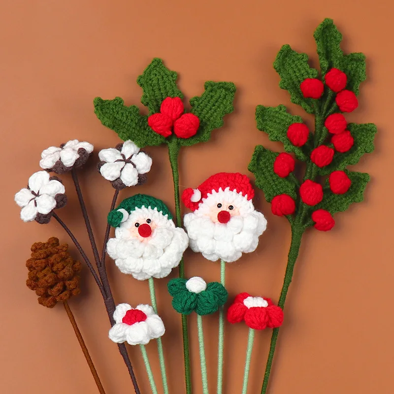 O-C005 Handmade Crochet Hook knit Halloween Christmas Santa Claus Easter Flowers Home Decor and Graduation Gifts Wholesale