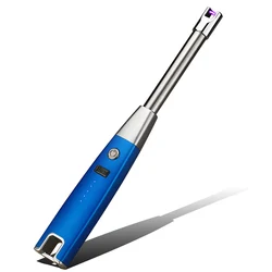custom long gas oven kitchen candle electric torch single arc rotation encendedor electrico usb feuerzeug charging bbq lighter