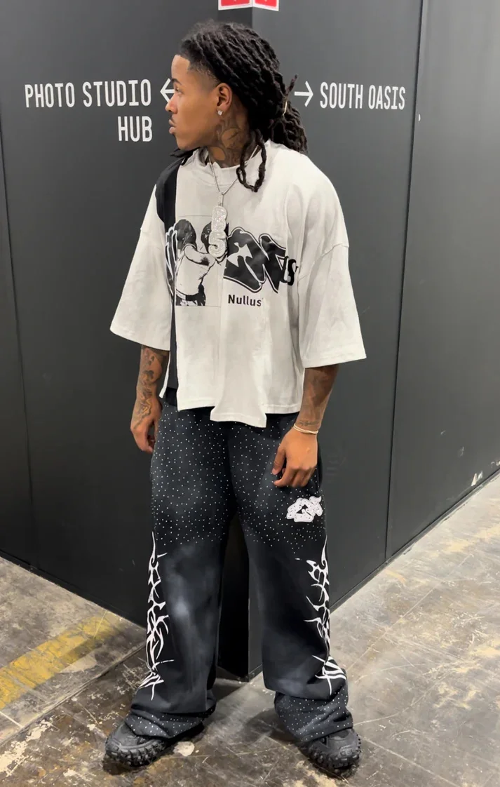 Custom 100% Cotton 300 GSM Heavyweight Sun Faded Acid Washed Screen Printing  Cropped and Layered Men T-shirts
