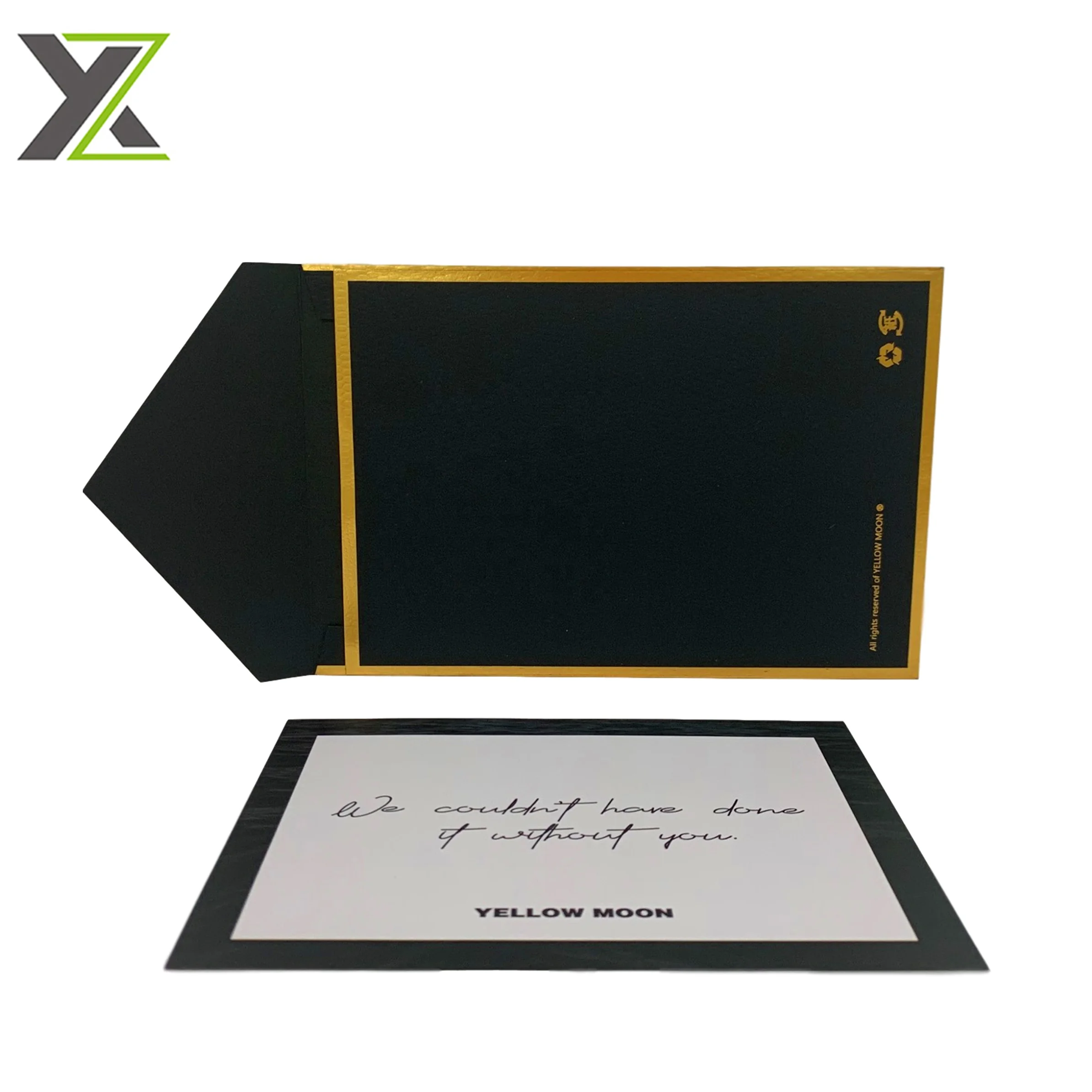 Manufacturer Wholesale Custom Black Fancy paper Gold Edge Envelope
