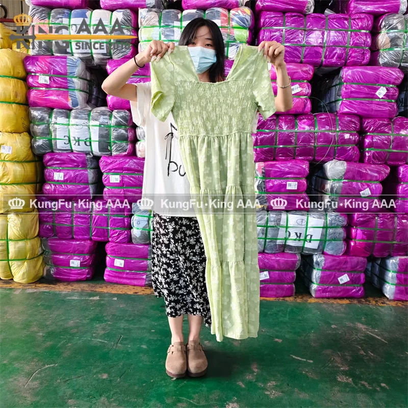 KINGAAA casual cotton used ladies dress used clothes ball women dresses used clothes from china