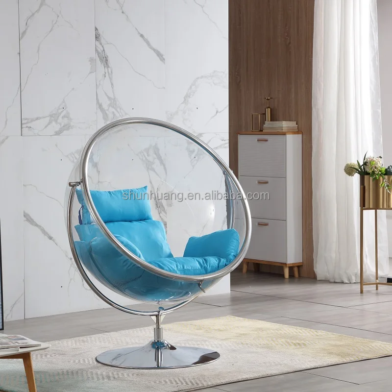 High end indoor or outdoor swing chair  garden stainless steel  acrylic hanging bubble chair patio furniture