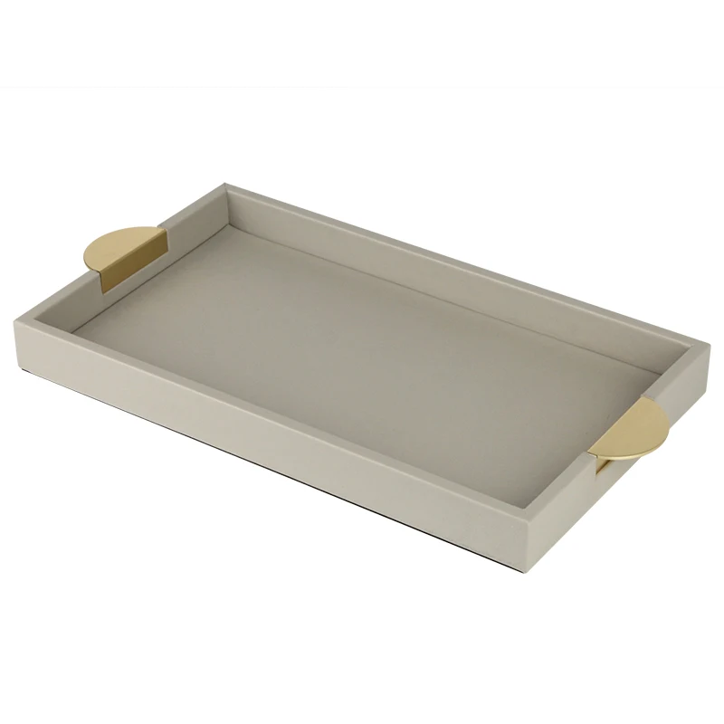 New Design Luxury Handles Trays Decorative Tray with Gold Handles for Living Room