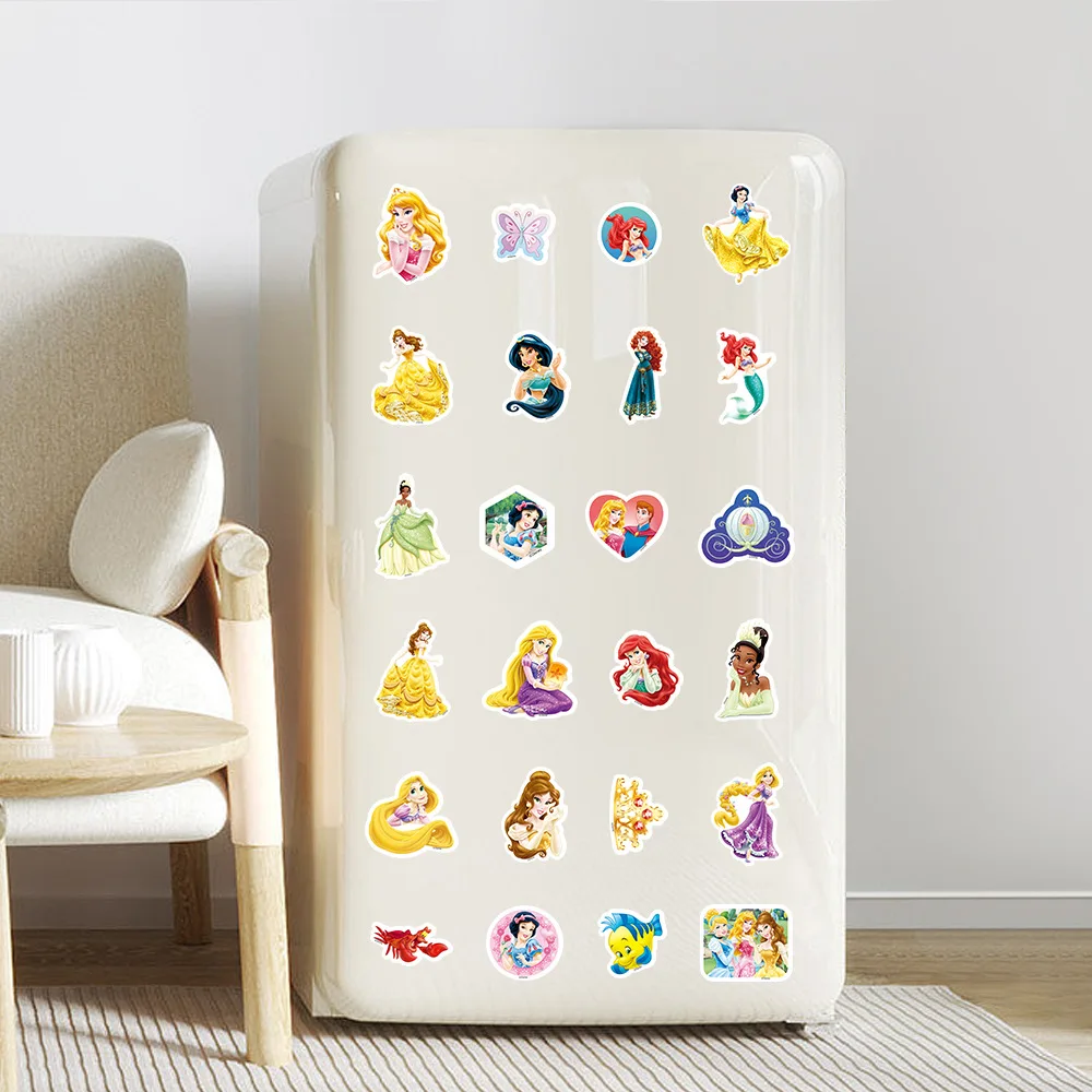Waterproof Reusable Label Stickers Cartoon Collection Princess Stitch Elsa Stickers Decoration Bottles Luggage DIY Toys For Kids