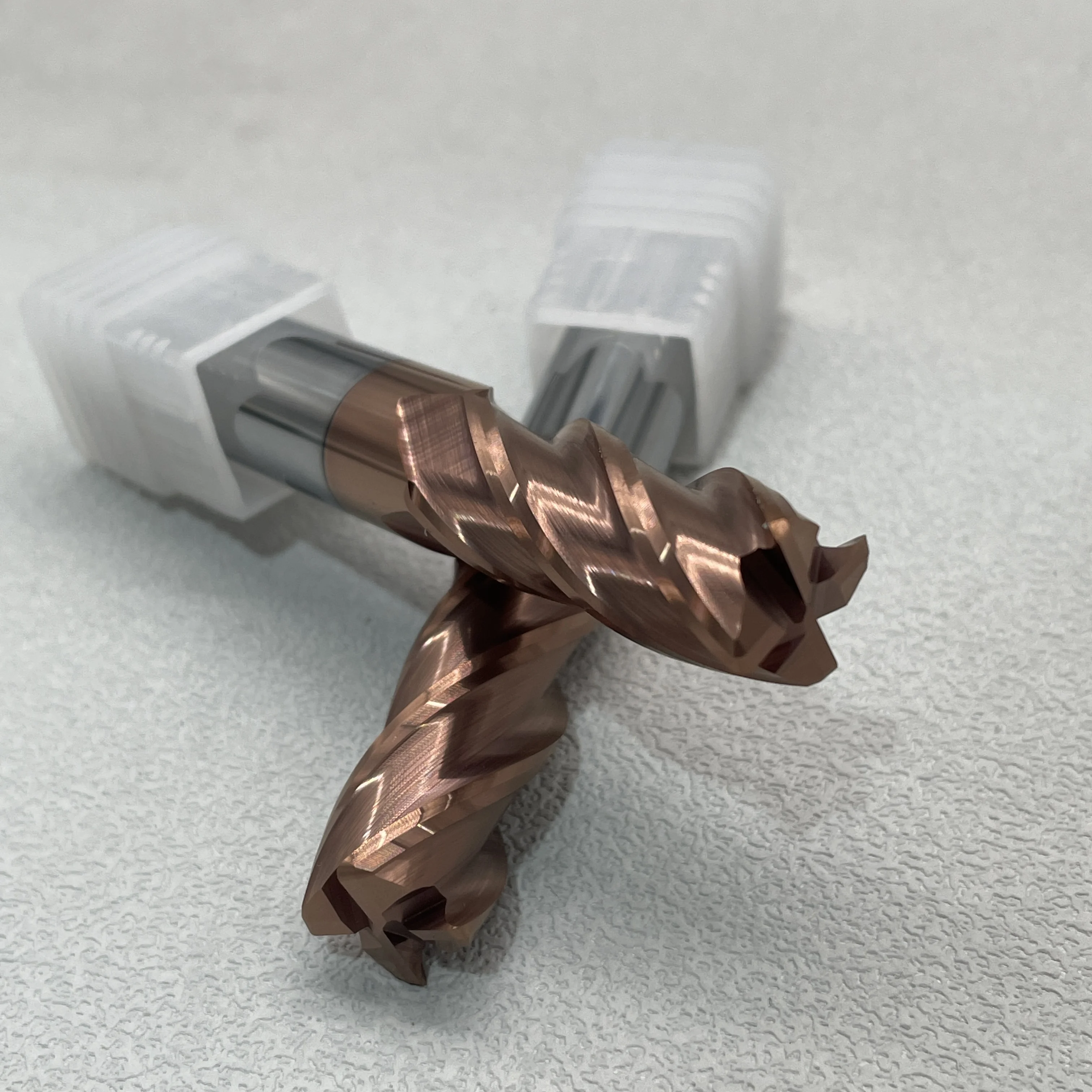 Good price CNC machine milling tools 4 fluted HRC55 TiSIN coating Corner Radius Solid Carbide End mill Cutter for metal