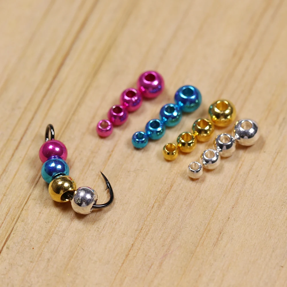 500PCS Customized Electroplated Brass Bead For Fly Tying Material Nymph Dry/Wet Nymph Headbeads Fishing Accessories1.5mm-3.8mm