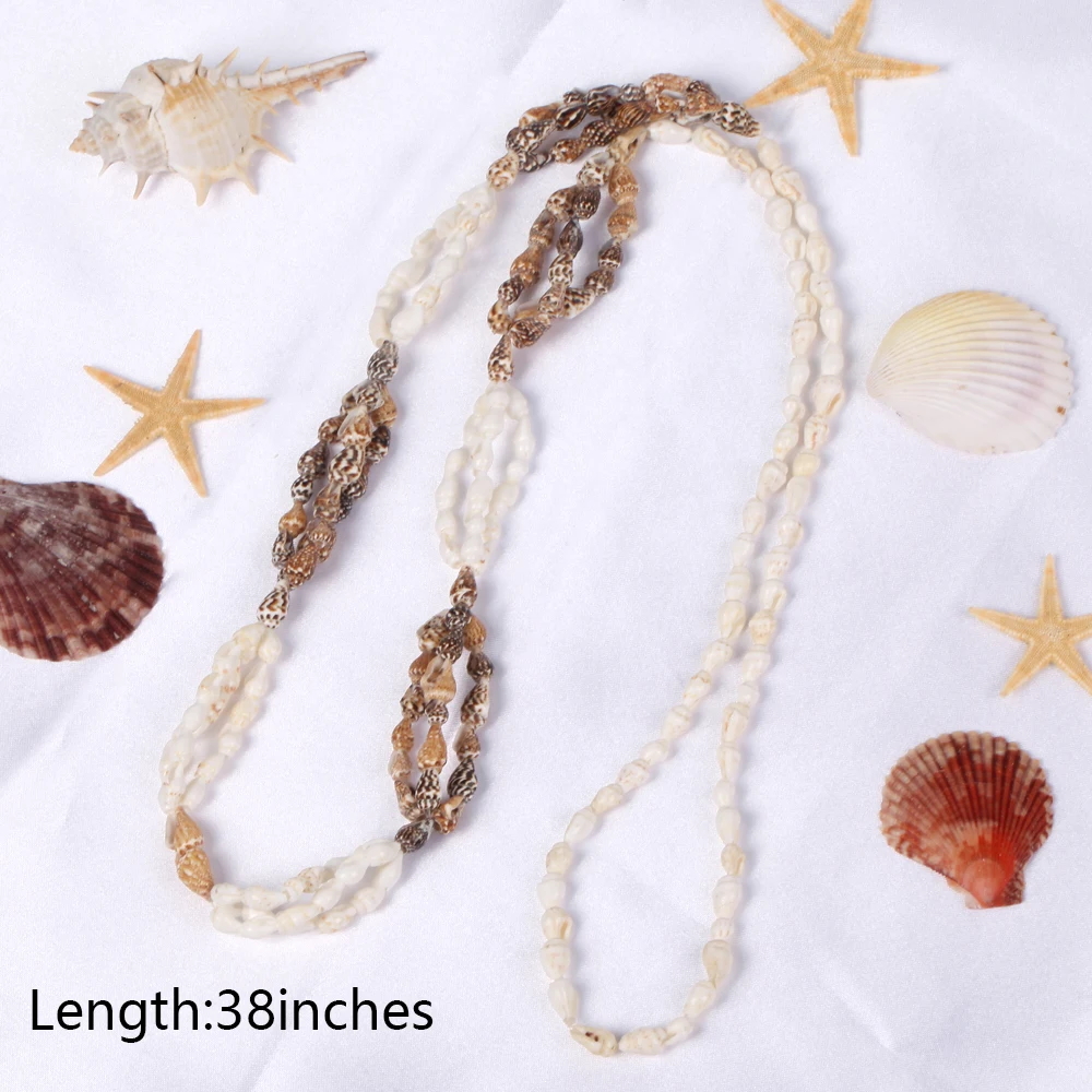 Natural Solid Color Shell Necklace Summer Beach Seashells Bohemian Women Seashell Choker Necklace Pendants Handmade Jewelry