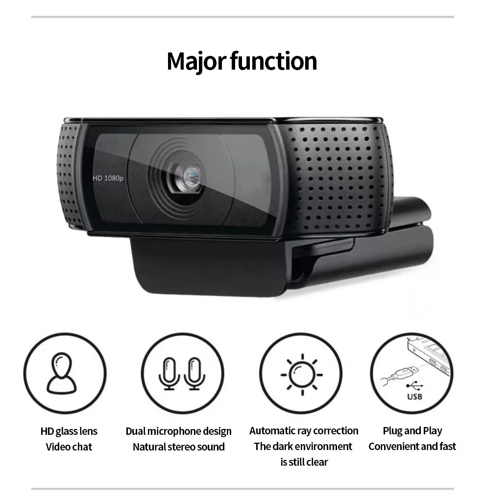 Цифровая камера C920 Pro HD для бизнеса офиса видеоконференции прямой трансляции через USB с
